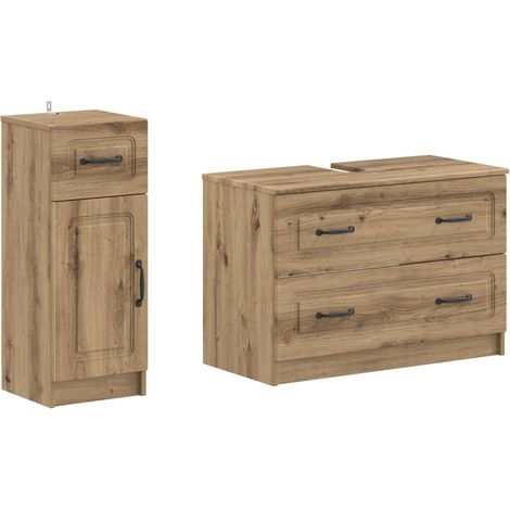 2 Piece Bathroom Cabinet Set UTRECHT Artisan Oak vidaXL (1/5)