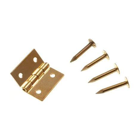 Lot de 24 mini charnières de boîte à bijoux en laiton massif de 13 mm avec broches assorties (1/2)