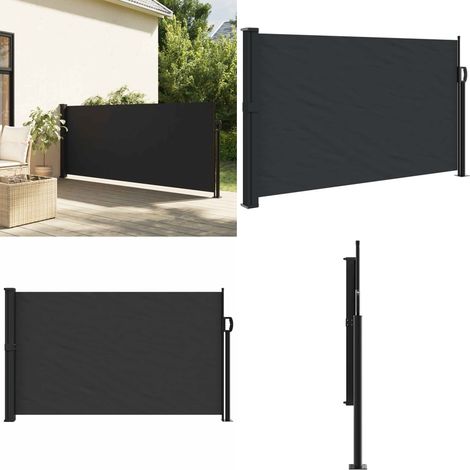 Seitenmarkise Ausziehbar Schwarz 117x300 cm - Seitenmarkise - Gartenschatten - Sonnenmarkise - Balkonmarkise - Terrassenmarkise - Home & Living (1/5)