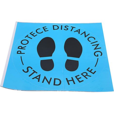 Lot de 5 autocollants de sol pour la signalisation de distance de sécurité (magasin, hôpital) 5 (1/5)