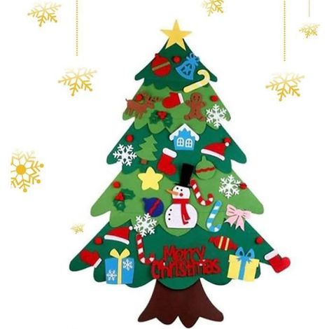 Sapin de Noël - Montessori - Feutre - 21 Ornements - Décoration Intérieure Enfant (1/5)