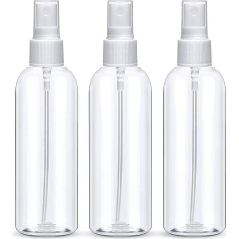 Lot de 3 flacons pulvérisateurs transparents (100 ml) – Vaporisateurs portables de petit format, idéaux pour la désinfection à l'alcool (1/5)