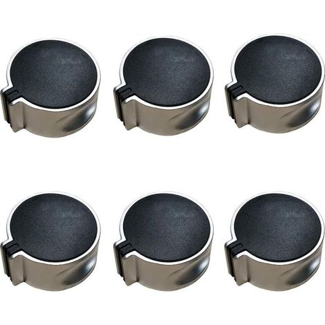 6 boutons pour four et plaque de cuisson, boutons pour cuisinière à gaz, bouton de gaz, sélecteur de mode universel en alliage, bouton de cuisinière à gaz noir à 45°, 8 mm (1/5)