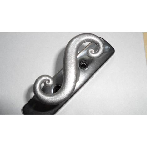 Cache crémone bouton - Rustique - Fer poli - Carré 7 mm - Entraxe 43 mm (1/3)