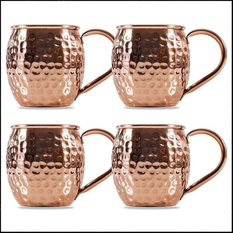 Mugs Moscow Mule, lot de 4, parfaits pour toutes les boissons froides, verres à bière en cuivre pour cocktails