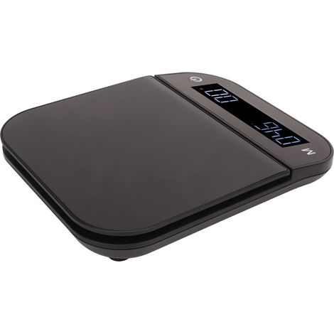 Elektrische Küchenwaage für Lebensmittel, englische Version, Schälfunktion, Computer, wasserdicht, mit Zeitmessung, flache Kaffeewaage, 5 kg/0,1 g (1/5)