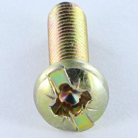 Vis métaux Tête cylindrique bombée TCB POZI et fendu M4X16 Diamètre de tête: 7 Bichromaté-1 pièce