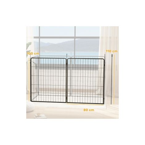 80 x 100 cm lot de 2 panneaux d'extension pour enclos chiot, agrandit l'aire de jeu, pour chiens jusqu'à 60 cm (1/5)