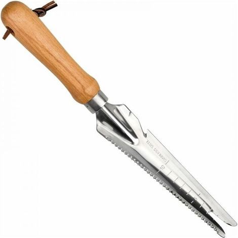 Outil Gouge de Désherbage en Acier Inoxydable avec Poignée en Bois.Désherbeur Manuel pour Jardin Désherbage (1/5)