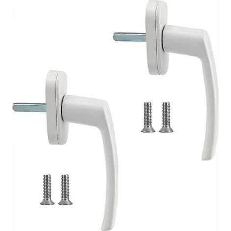 Window Handles 2pcs Aluminum Alloy Window Handle Solid Aluminum Handle White Aluminum Door Handle Compatible with Common Windows and Balcony Doors