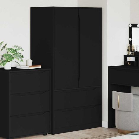 Kleiderschrank mit Tür Schwarz 79,5 x 49 x 156 cm Holzwerkstoff