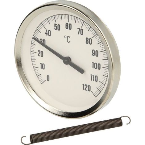 Thermomètre à contact bimétallique 0 à +120 °C boîtier 80 mm