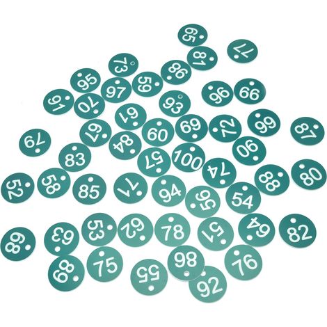 50 étiquettes numérotées pour l'élevage, l'apiculture et la reproduction (51-100, vertes) (1/5)