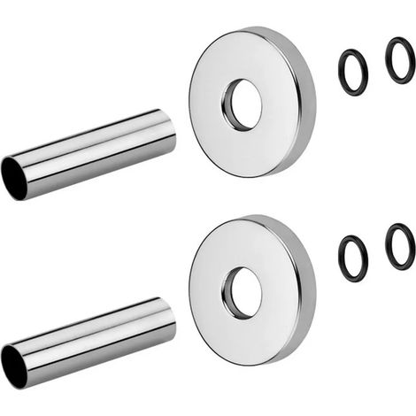 Set copritubo per termoarredo universale in ottone con finitura cromo (1/2)