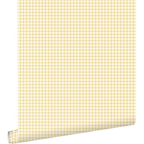papier peint vichy jaune pastel - ESTAhome (1/5)