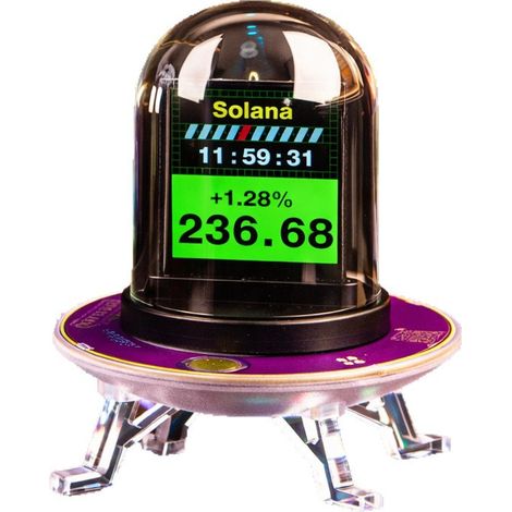 UFO WiFi-synchronisierter Leuchtröhren-Tischwecker mit IPS-Bildschirm, RGB-Wetteranzeige, Bitcoin-, Aktien-, Forex- und Goldmarktdaten, benutzerdefinierter Foto-, GIF- und JPG-Anzeige (1/5)