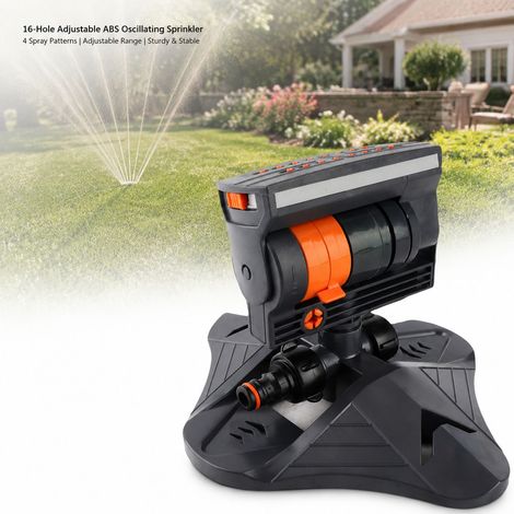 Irrigatore oscillante Toivize a 16 fori - Regolabile in ABS - Irrigazione automatica per giardino e prato 25x21x18cm (1/4)