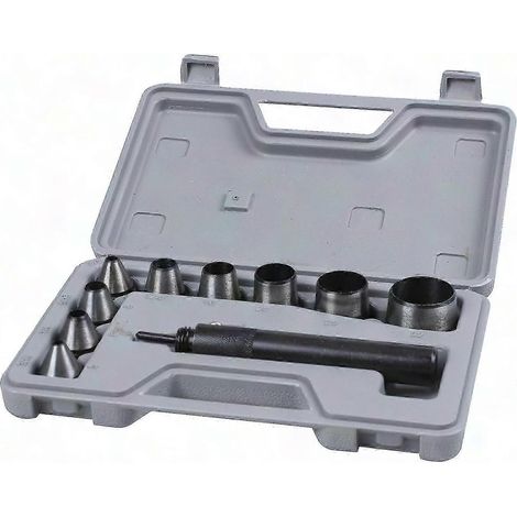 Jeu de 10 emporte-pièces creux robustes pour cuir, caoutchouc et joint, outil de perforation DIY pour artisanat du cuir, poinçon rotatif professionnel (1/5)
