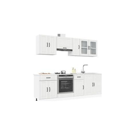 Ensemble d'armoires de cuisine 8 pcs Kalmar blanc brillant (1/5)