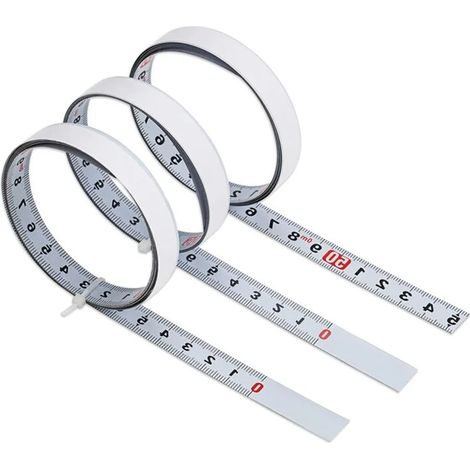 Règle Métrique Auto-adhésive - Ruban à Mesurer en Acier au Carbone - Pour Établis et Ateliers - 1 m - 3 Pièces (1/5)