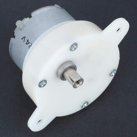 Moteur à engrenages miniature 24V 10Rpm DC, moteur électrique à vitesse lente avec rotation de l'engrenage muet terminal, haute performance et durable (1/5)