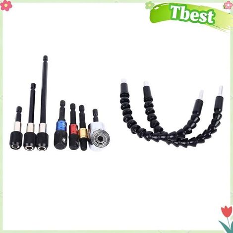 Tbest tige flexible de connexion d'embout Ensemble d'Extension de Foret, Porte-embout à Arbre Flexible en Métal, bricolage douille (1/5)