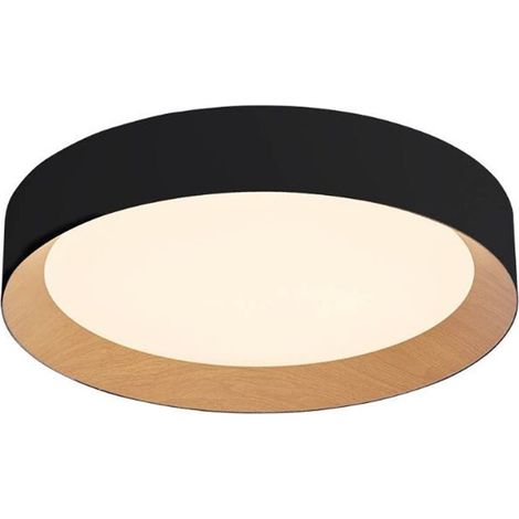 Plafoniera LED Peranka 42W 4000K Nero + Effetto Legno (1/4)