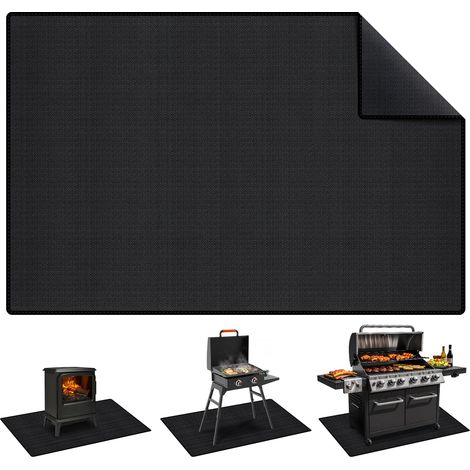 Tapis Barbecue Sol Exterieur 102 x 152 cm, Tapis de Sol Ignifuge et Imperméable Double Face en Silicone, Tapis de Barbecue Extérieur, Protection Anti-Feu pour Terrasses, Patios et Camping (1/5)