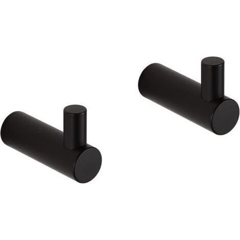 Set mit 2 Wandhaken aus Edelstahl für Bad und Küche, schwarz (1/4)