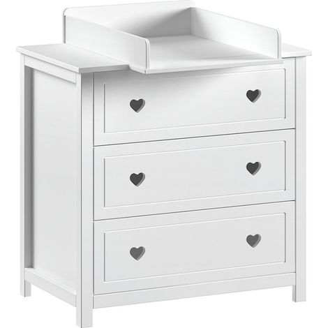 Commode Avec Plan à Langer "Amori" 100cm Blanc