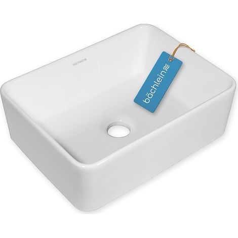 Endina Modern Design Washbasin, Rectangular, Ceramic, 40 x 29 cm, White (1/5)