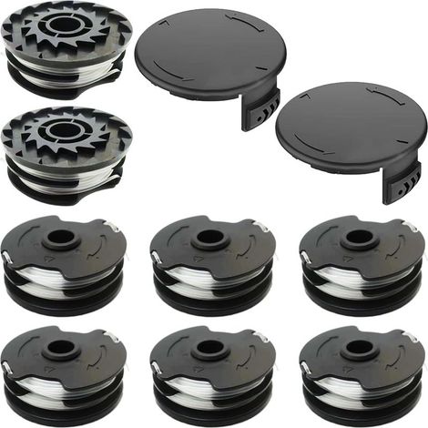 Lot de 10 bobines et capuchons de rechange pour débroussailleuse Parkside PRTA 20-Li A1/B1/B2/C3, PRT 300 A1, PRT 550 A1/A3 (8 bobines + 2 capuchons) (1/5)