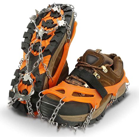 Crampons à crampons de traction pour chaussures (orange L)