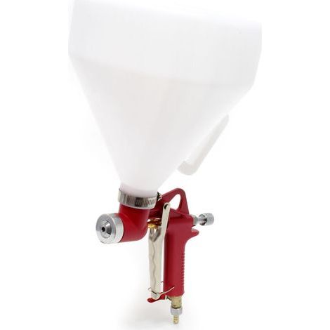 Pistolet à crépir pneumatique avec godet 6L – 3 buses 4,6/6,3/8 mm – Pression 4-6 bar – Pour plâtre et crépi intérieur/extérieur (1/5)