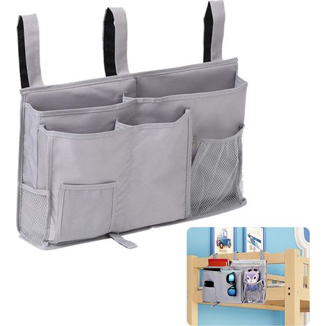 Organizzatore per letto a castello, contenitore portaoggetti da comodino con tasca, organizer da appendere per dormitorio, sponda del letto d'ospedale (1/5)