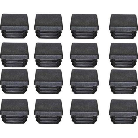 Bouchon Plastique 40x40mm Embout Tube Carre Noir Plastique Embout Bouchons D'obturation pour Pieds de Meuble Trampoline 16PCS