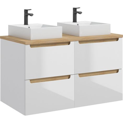 Mobile bagno doppio lavabo Livia bianco 120cm (1/5)