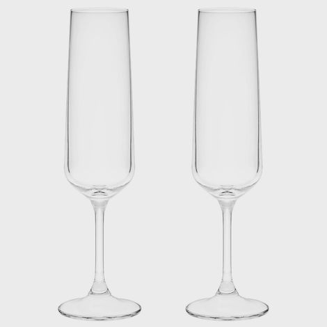 Champagne Glasses, 20.5 cl, Set of 2, Durable Glass