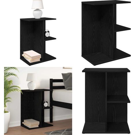 vidaXL Nachttisch Schwarz Eichen-Optik 46,5x29x61 cm Holzwerkstoff (1/5)