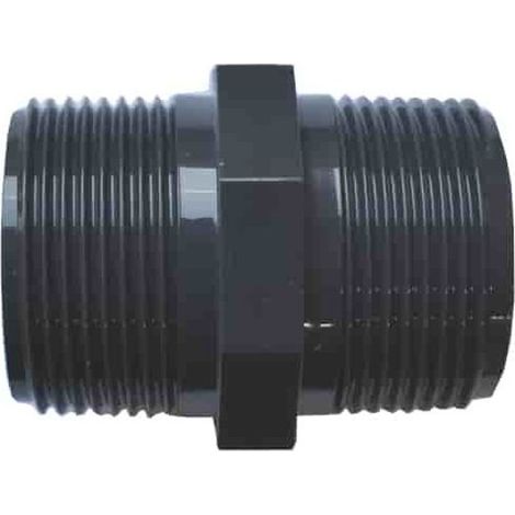 Double Mamelon PVC-U 1 1/4 Pouce, AG x AG (1/3)