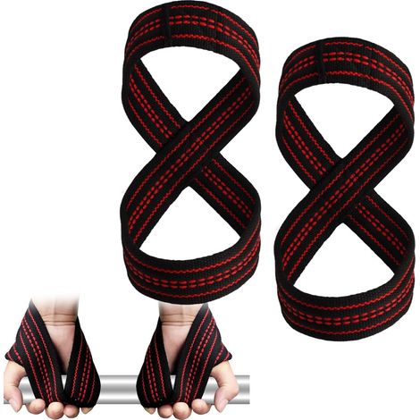 Sangle de Tirage Musculation en 8, Bande Poignet Musculation, Fitness Lifting Straps pour Femmes et Hommes, Sangle Gym Levage Wrist, Support de Poignet Bandage, Entraînement Bodybuilding Haltérophilie (1/5)