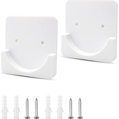 2pcs Supports de Tringle à Rideau/Douche Auto-Adhésifs Blancs, avec Adhésif et Vis, pour Tringles de Douche, Rideaux et Placards (1/5)
