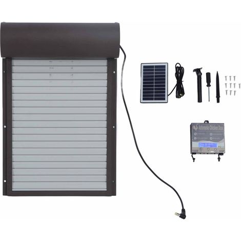 Eosnow Automatische Hühnerkoop -Tür Solar Powerd Metall Rolling Vorhang Haus mit Timer für Entengeflügel (1/5)