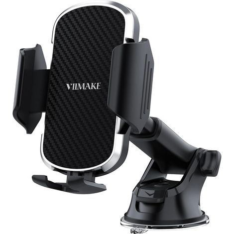 Support de téléphone à ventouse pour voiture, pare-brise / tableau de bord avec gel collant puissant pour iPhone, Samsung, GPS, appareils de 4 à 6,8 pouces (1/5)