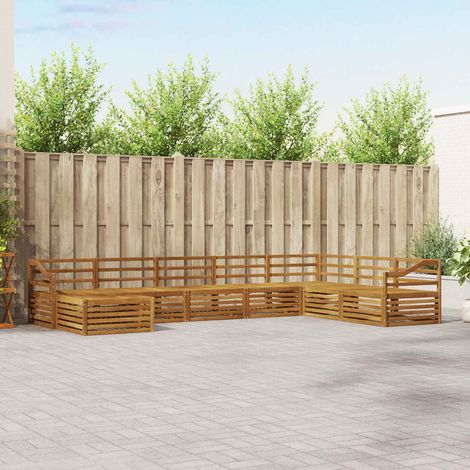 vidaXL Outdoor-Sofagarnitur 8 pcs Natur (1/5)