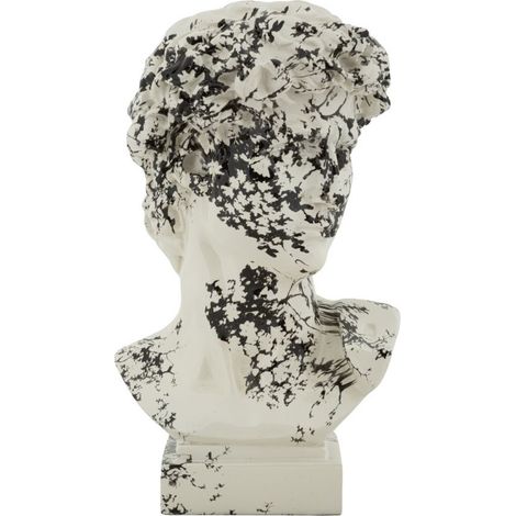 Scultura decorativa a forma di testa in poliresina bicolore (1/5)