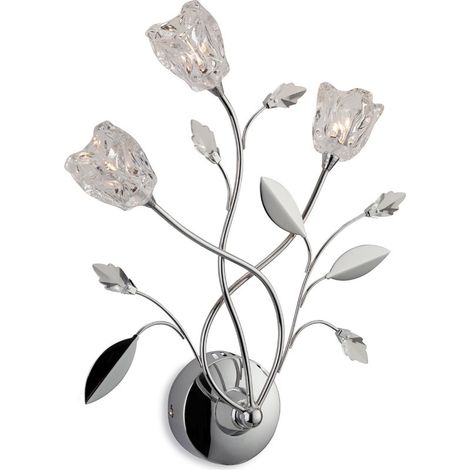 Firstlight Cindy - Applique murale d'intérieur à 3 ampoules, chrome, verre transparent, ampoule G4