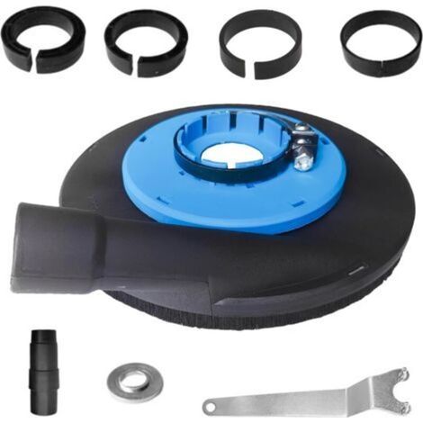 Hotte d'aspiration de poussière 230 mm, robuste et facile à utiliser, kit de hotte d'aspiration de poussière, hotte d'aspiration de poussière pour meuleuse d'angle (bleue) (1/5)