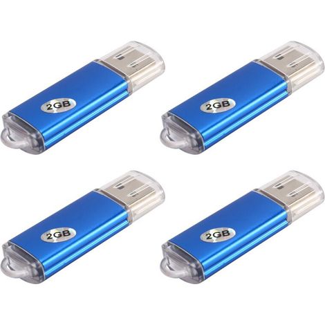 Compatible con cuatro unidades flash USB 2.0 de 2 GB (azules). (1/5)