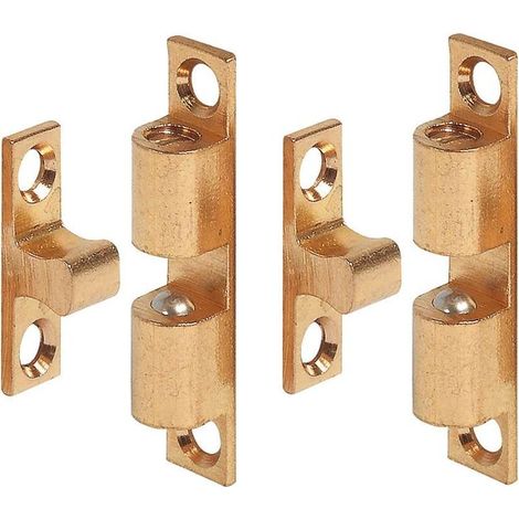 43-mm-Kugelverschluss aus goldfarbenem Messing – Edelstahl – Für Schränke, Vitrinen und Regale – Schnelle Schraubmontage (1/2)